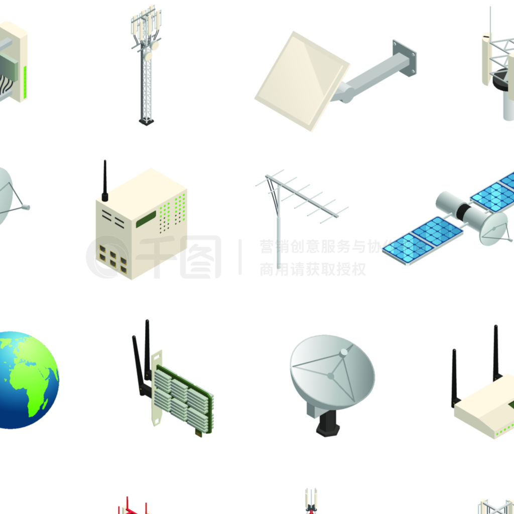 無線通信設備等距圖標集 賦能現代通信銷售